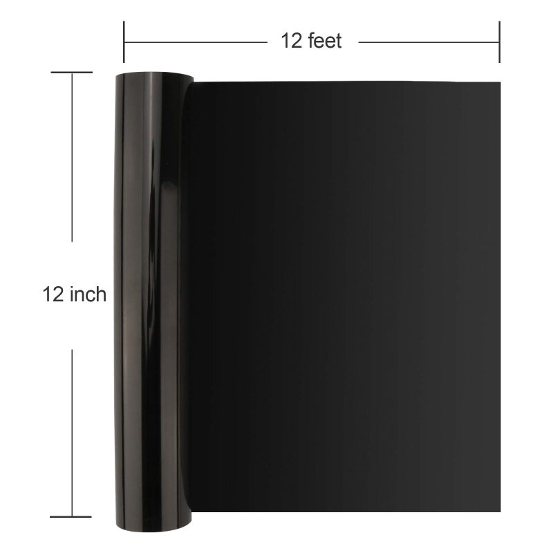 SOMOLUX HTV Iron on Vinyl 12inch x12feet Roll Easy to Cut & Weed Heat Transfer Vinyl DIY Design for T-Shirts Glossy Black - Image 2
